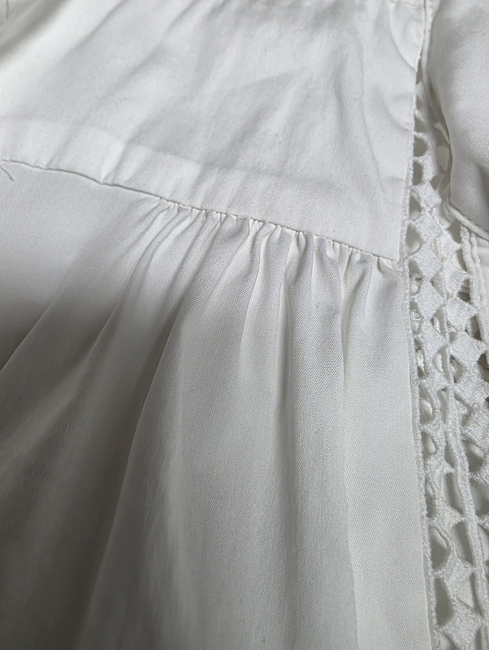 White House Black Market & Spruce Ivory Crochet-Trim Peasant Blouse - Picture 7 of 12